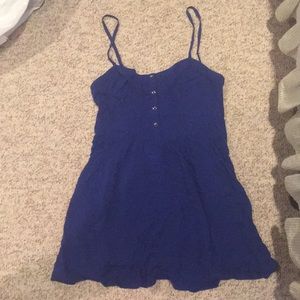 Blue fit and flare express mini dress